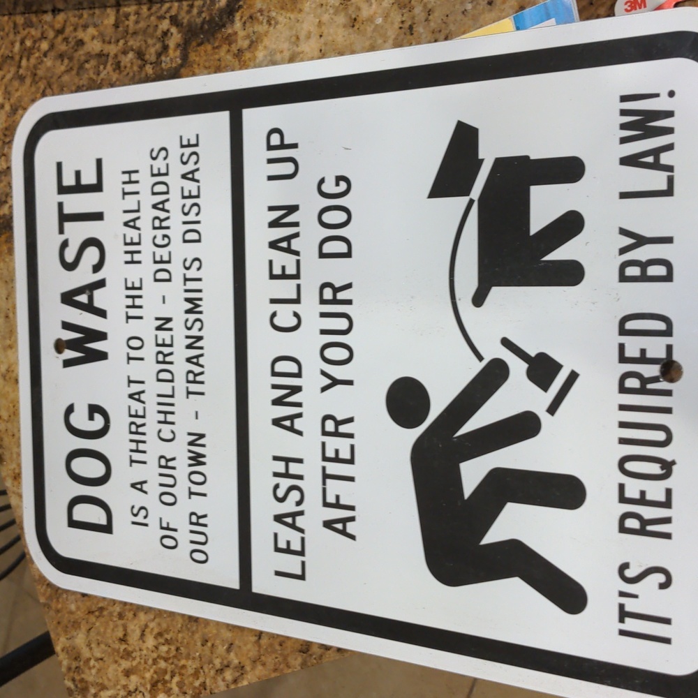 Dog waste sign